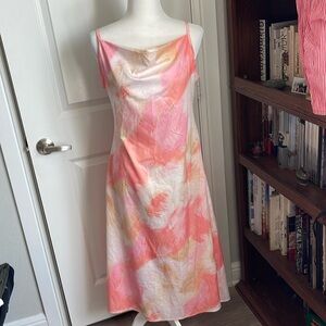 colorful pink maxi dress